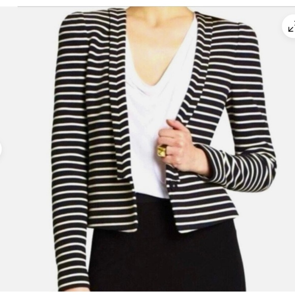 BCBGMaxAzria Monochrome Striped blazer Jacket Hendrix - Picture 1 of 17